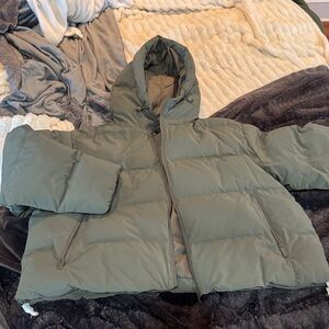 Zara Green Puffer Jacket